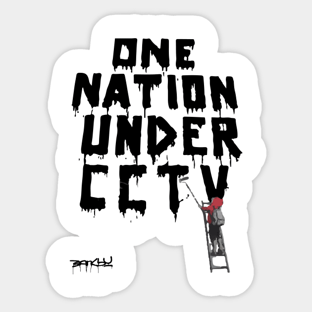 BANKSY One Nation Under CCTV Sticker by inkstyl